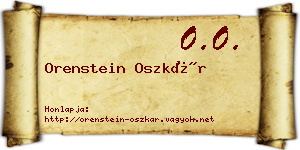 Orenstein Oszkár névjegykártya